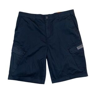 Unionbay Men’s Size 42 Navy Blue Cargo Velcro Pocket Shorts 10.5” Inseam